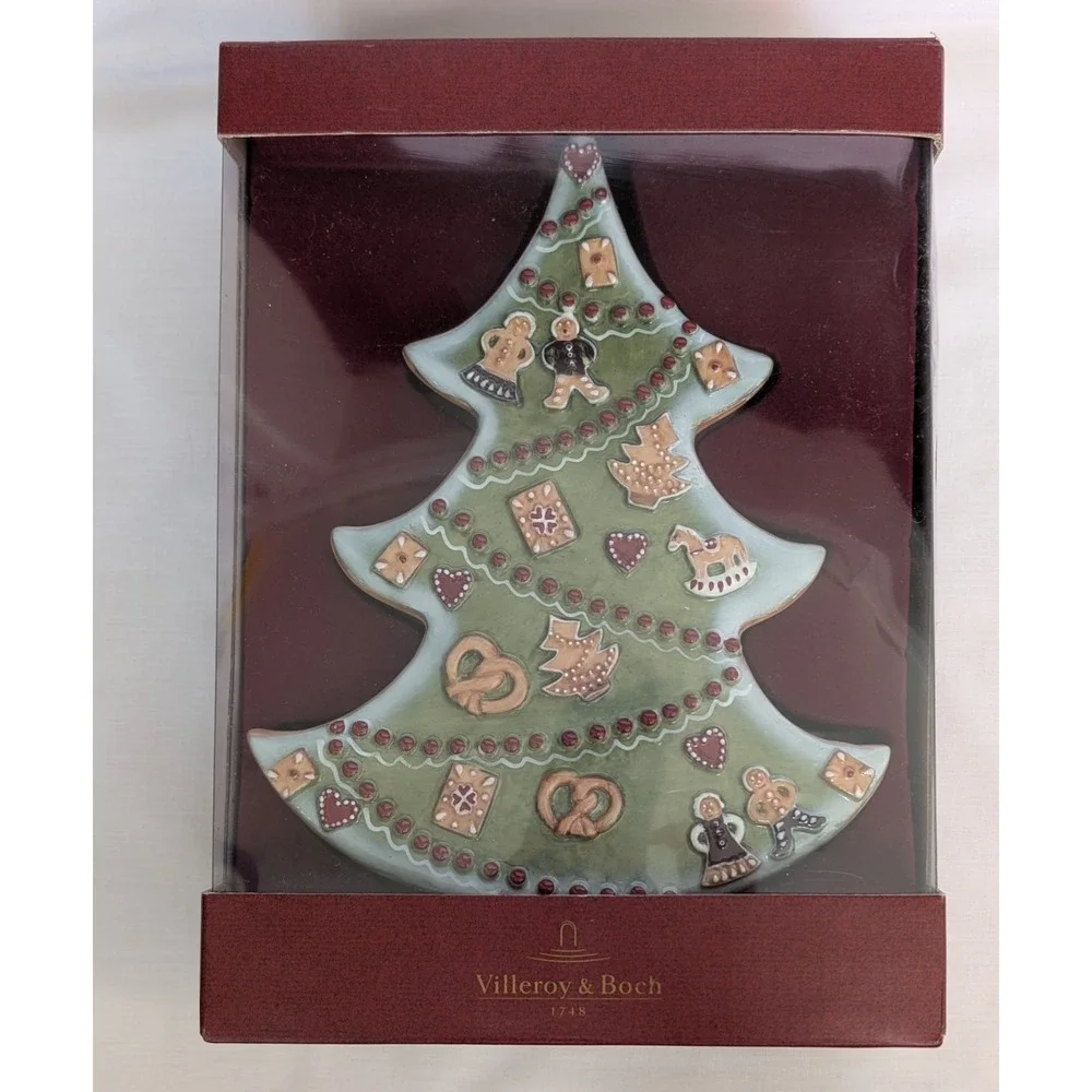 Villeroy & Boch Double Sided Christmas Tree Candle Holder‎ Pillar Ceramic 8
